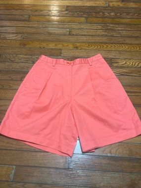 Liz Claiborne Coral Pleated High-Waist Bermuda Shorts